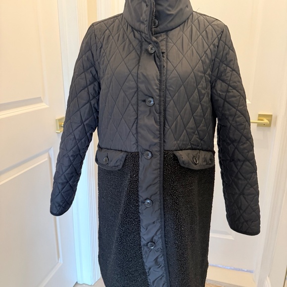 LOFT SHERPA QUILTED JACKET MEDIUM BLACK - Picture 3 of 8